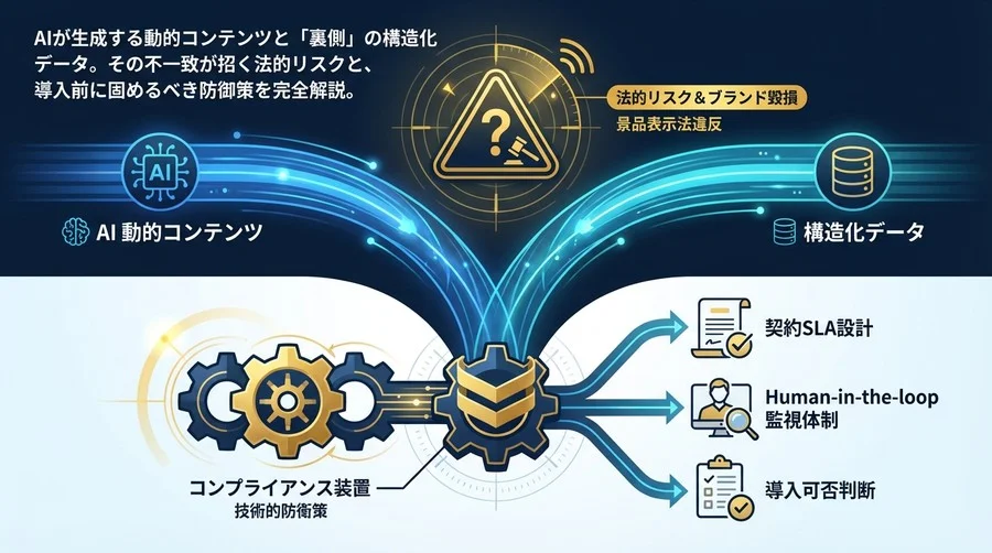 AI動的コンテンツと構造化データ同期：法的リスクとガバナンスの技術的防衛策