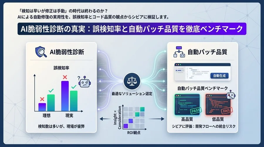 AI脆弱性診断の真実：誤検知率と自動パッチ品質を徹底ベンチマーク