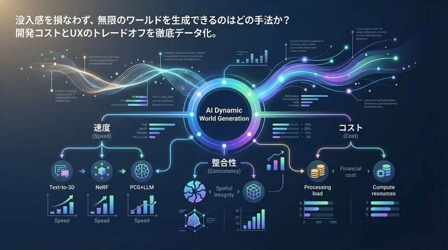 メタバース開発におけるAI動的ワールド生成の「実用閾値」：速度・整合性・コストの徹底ベンチマーク