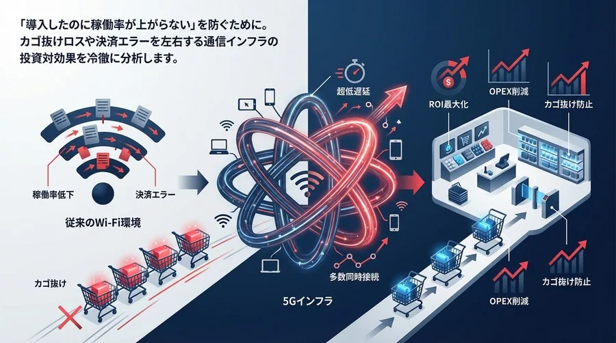 無人決済店舗の勝算は「通信」にあり。5Gインフラ投資がROIを最大化する理由とコスト対効果の冷徹な分析