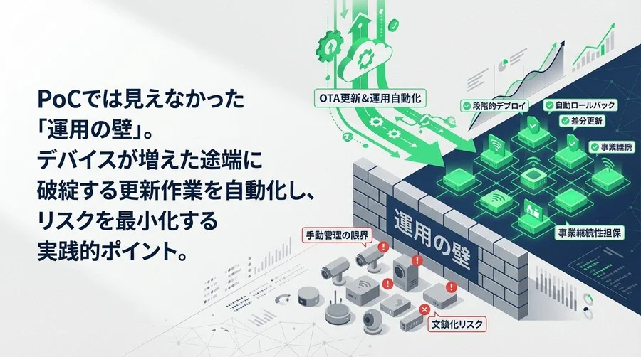 エッジAIの「文鎮化」を防ぐフリート管理の鉄則：OTA更新と運用自動化でPoCの壁を超える
