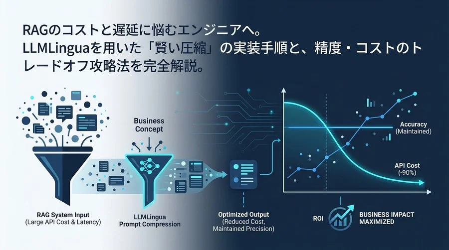 RAGコスト90%削減へ。プロンプト圧縮「LLMLingua」の実装と精度評価の完全ガイド