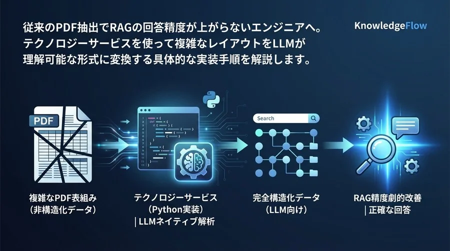 LlamaParseでRAG精度を劇的に改善：複雑なPDF表組みを完全構造化するPython実装ガイド