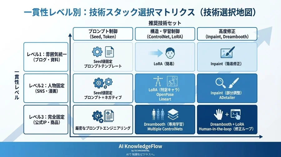 なぜAIは違う顔を描くのか？キャラ固定の仕組みと必須用語マップ - Conclusion Image