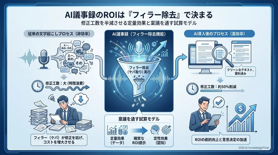【実測データ】AIフィラー除去導入前後のROIシミュレーション - Section Image
