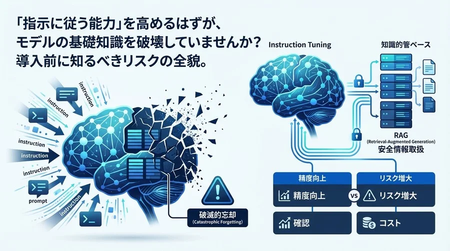 インストラクション・チューニングは本当に必要か？精度向上に潜む「破滅的忘却」のリスクと正しい導入判断基準
