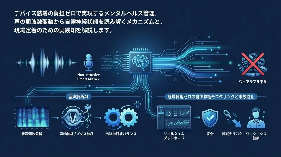 声帯は嘘をつかない：ウェアラブル不要の「音声解析AI」が実現する、現場負担ゼロの自律神経モニタリングと事故防止