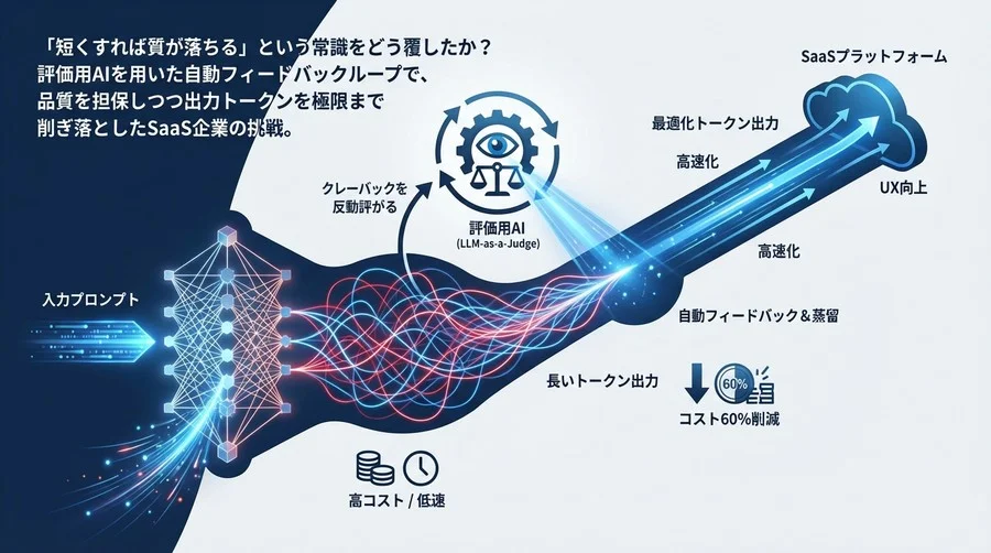 生成AIのAPIコスト60%削減！評価用モデルで回答を蒸留しトークン最適化と高速化を実現した技術戦略