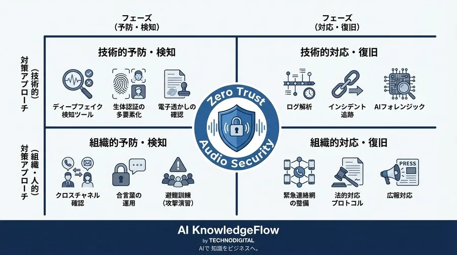 「CEOの声」すら疑え：AI音声偽造の検知限界と組織が講ずべき多層防御戦略 - Conclusion Image