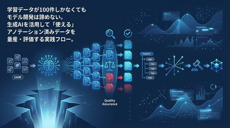 合成データ生成の落とし穴と突破口：学習データ100件から始める「評価重視」のアノテーション自動化