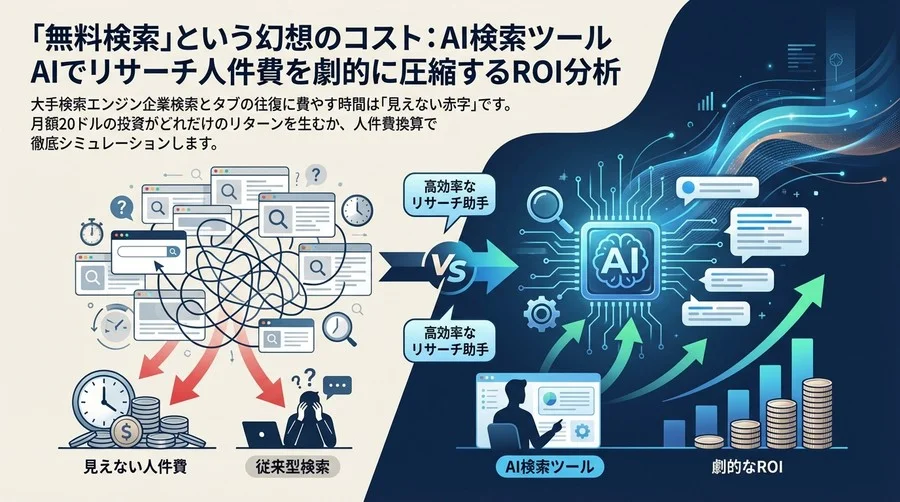 「無料検索」という幻想のコスト：Perplexity AIでリサーチ人件費を劇的に圧縮するROI分析