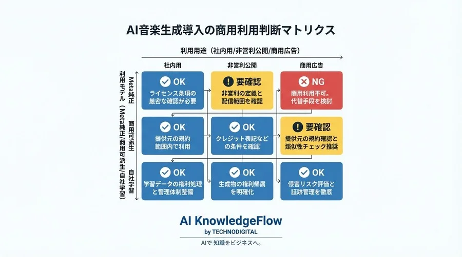 AudioCraft商用利用の落とし穴と勝算：AI音楽生成によるコスト削減と法的リスク回避の実践ガイド - Conclusion Image
