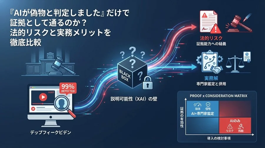 「AI検知99%」は法廷で通用するか？ディープフェイク証拠採用の法的リスクと実務解