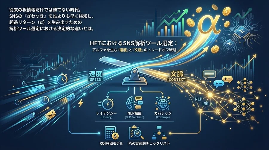 HFTにおけるSNS解析ツール選定：アルファを生む「速度」と「文脈」のトレードオフ戦略
