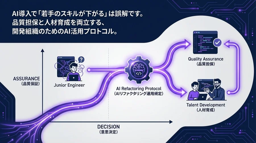 AI導入で「若手のスキルが死ぬ」は誤解だ。品質と育成を両立するAIリファクタリング運用規定