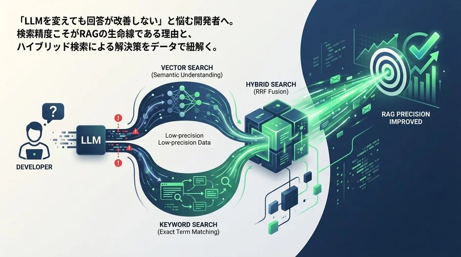 RAG精度向上の鍵は「ハイブリッド検索」：ベクトルとキーワードの融合が導く最適解