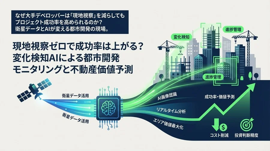 現地視察ゼロで成功率は上がる？変化検知AIによる都市開発モニタリングと不動産価値予測