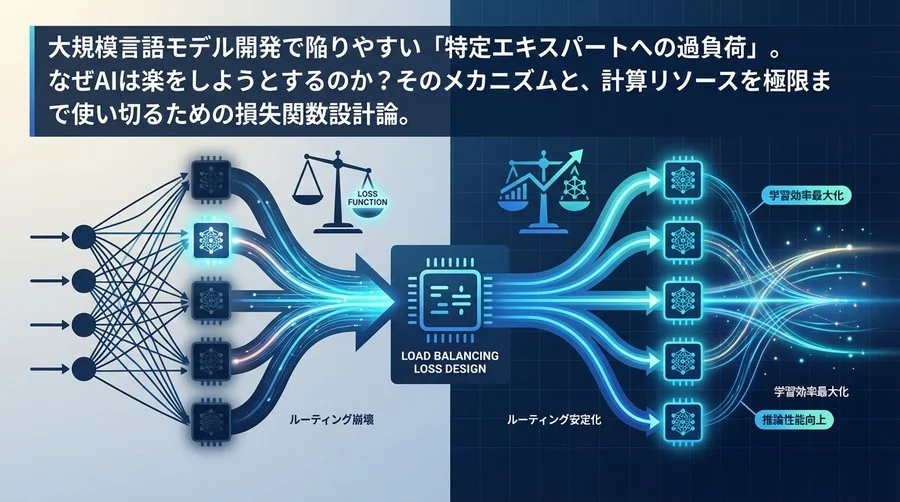 MoE学習の「怠惰」を許さない：ロードバランシング損失設計論とルーティング安定化