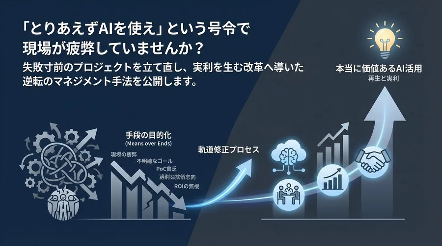 「とりあえずAI」で現場は疲弊する。手段が目的化したプロジェクトを救う5つの兆候と再生ガイド