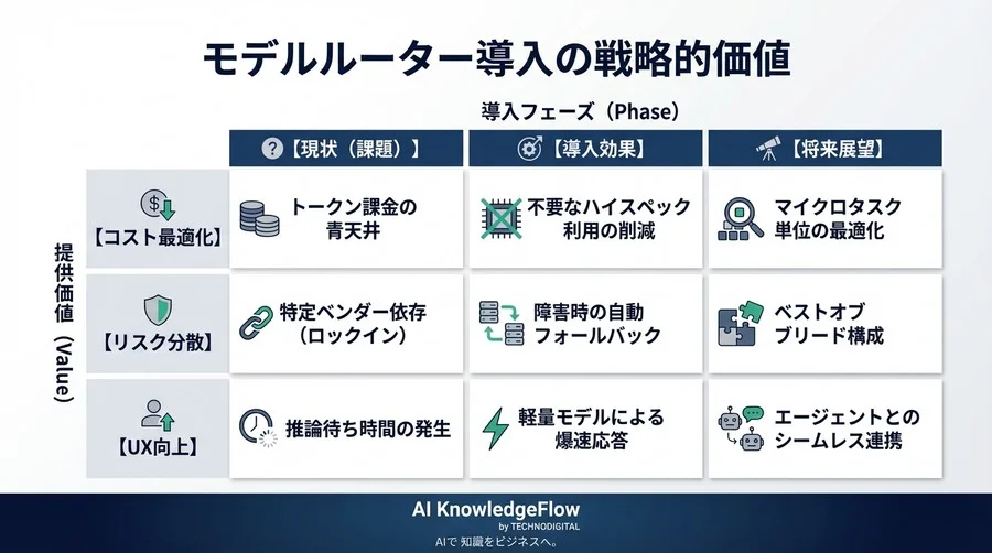 APIコストを50%削減？モデルルーターによるLLM自動使い分け戦略と導入の全貌 - Conclusion Image