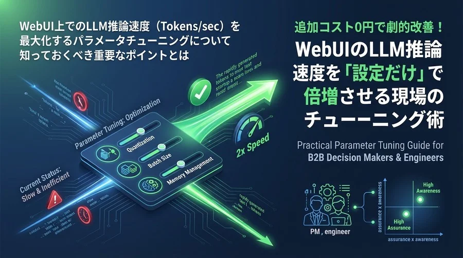 追加コスト0円で劇的改善！WebUIのLLM推論速度を「設定だけ」で倍増させる現場のチューニング術
