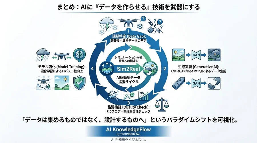 ドローン開発の「データ不足」をGANで突破する：LLM活用・合成データ生成プロンプト集 - Conclusion Image