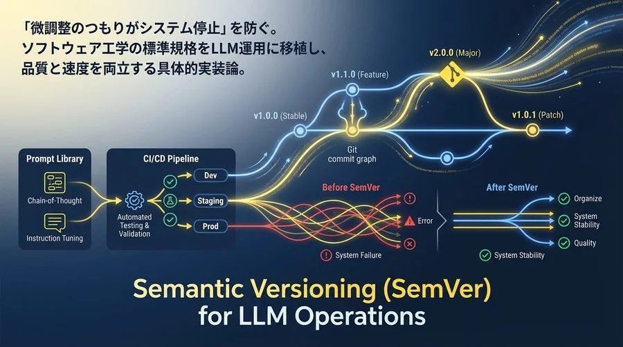 「微調整でシステム停止」を防ぐ。AIプロンプト管理にSemantic Versioningを実装するエンジニアリングガイド