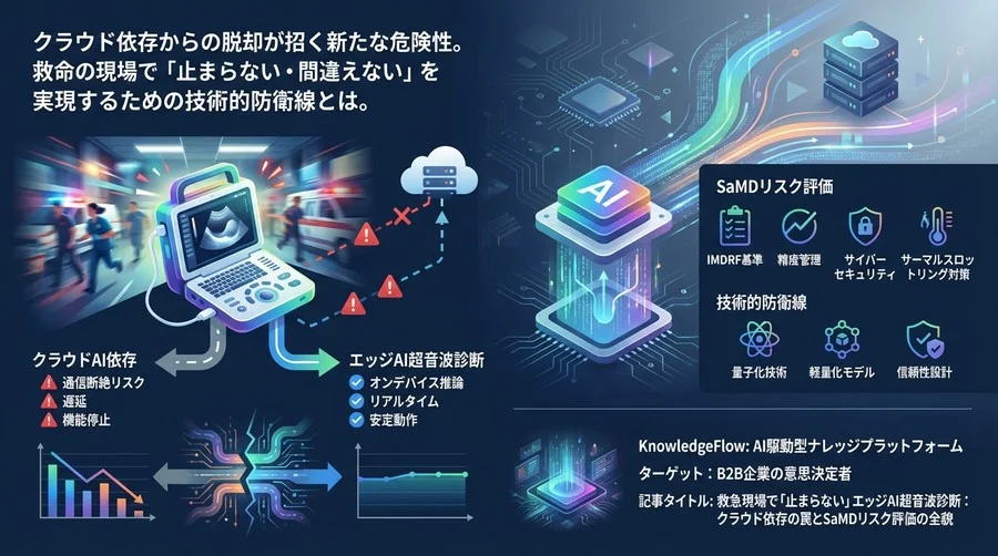 救急現場で「止まらない」エッジAI超音波診断：クラウド依存の罠とSaMDリスク評価の全貌