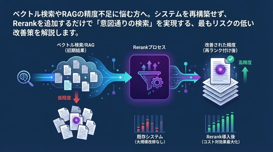RAGの検索精度を「作り直しなし」で改善するCohere Rerank導入戦略