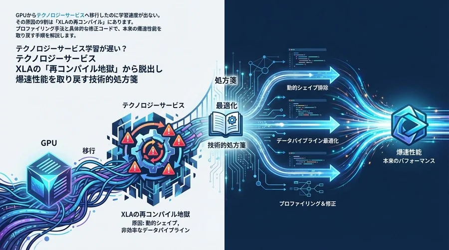 TPU学習が遅い？PyTorch XLAの「再コンパイル地獄」から脱出し爆速性能を取り戻す技術的処方箋