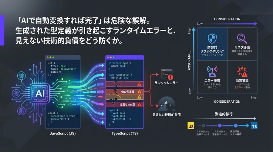 AI任せのTypeScript移行は「品質事故」の元？型定義自動生成のリスクと防御的リファクタリング戦略