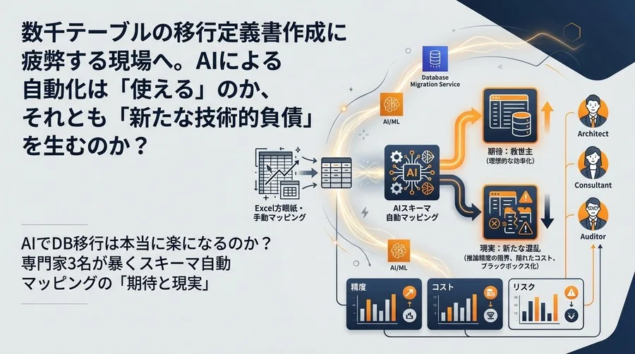AIでDB移行は本当に楽になるのか？専門家3名が暴くスキーマ自動マッピングの「期待と現実」