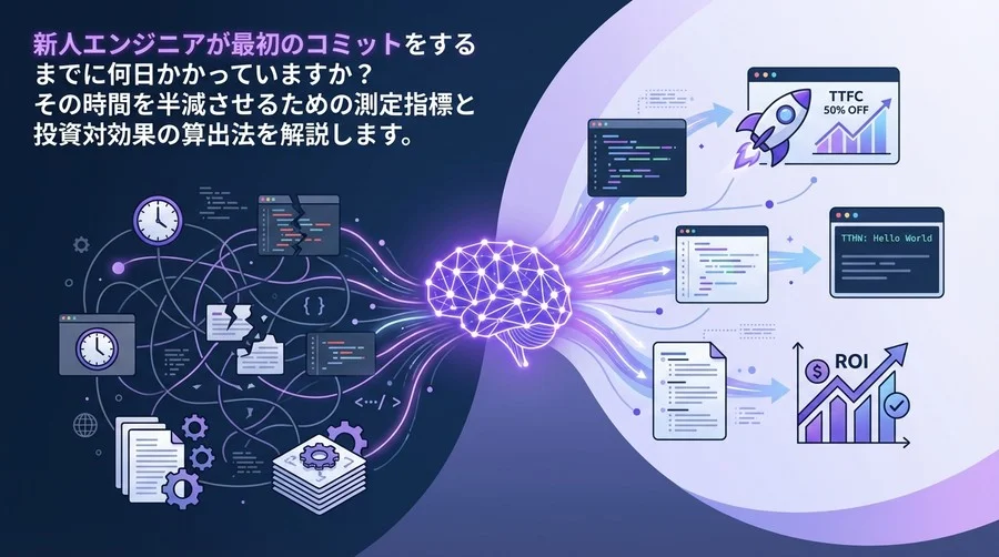 Time to First Commitを半減させる：AI環境構築ガイド自動化のROI試算と3つの重要KPI