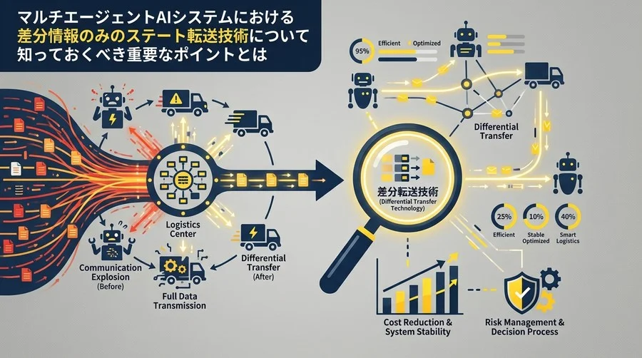 マルチエージェントの通信爆発を回避せよ。物流現場を救った『差分転送』技術の衝撃と安定稼働の全貌
