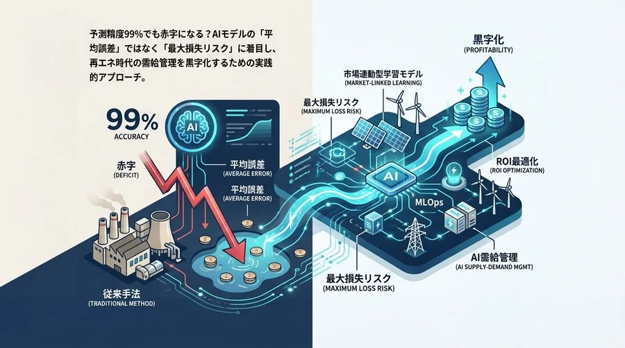 予測精度99%でも赤字？インバランス料金を削減するAI需給管理と運用の鉄則