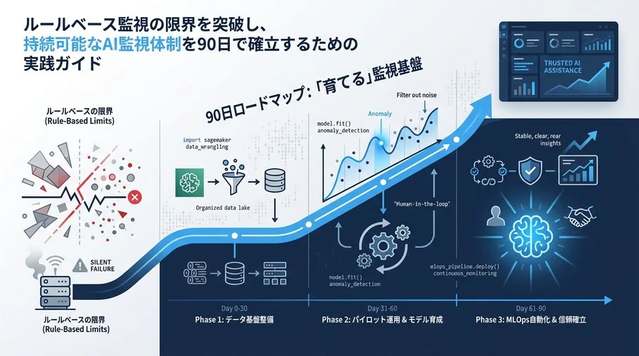 AWS SageMakerで実現するサーバーログ異常検知：90日で構築する「育てる」監視基盤ロードマップ
