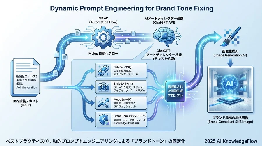 ベストプラクティス①：動的プロンプトエンジニアリングによる「ブランドトーン」の固定化 - Section Image