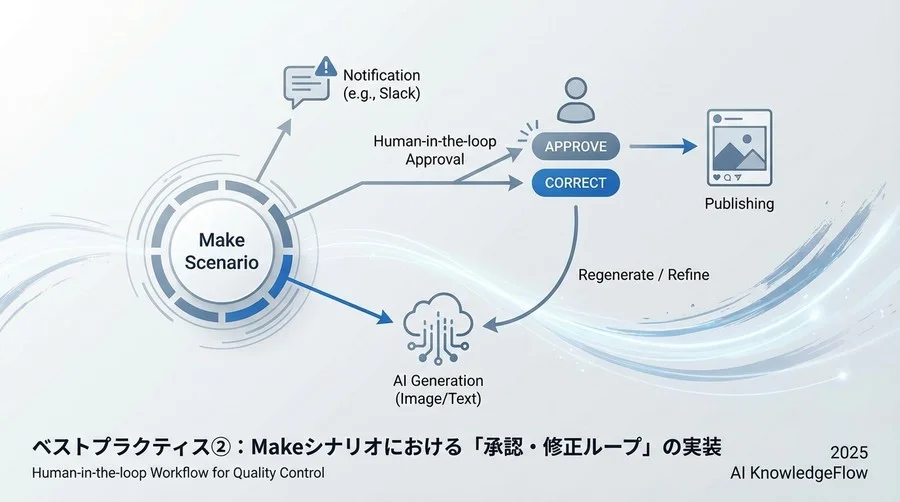 ベストプラクティス②：Makeシナリオにおける「承認・修正ループ」の実装 - Section Image