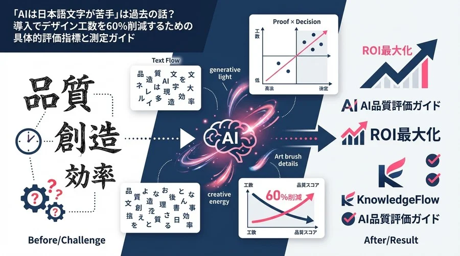 画像生成AIで日本語ロゴ工数を60%削減する品質評価ガイド：現場が納得するKPI設計とROI測定法