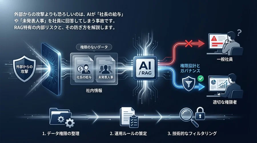 RAG導入の落とし穴は「社内情報の見えすぎ」にあり。人事情報流出を防ぐ権限設計とガバナンス運用ガイド