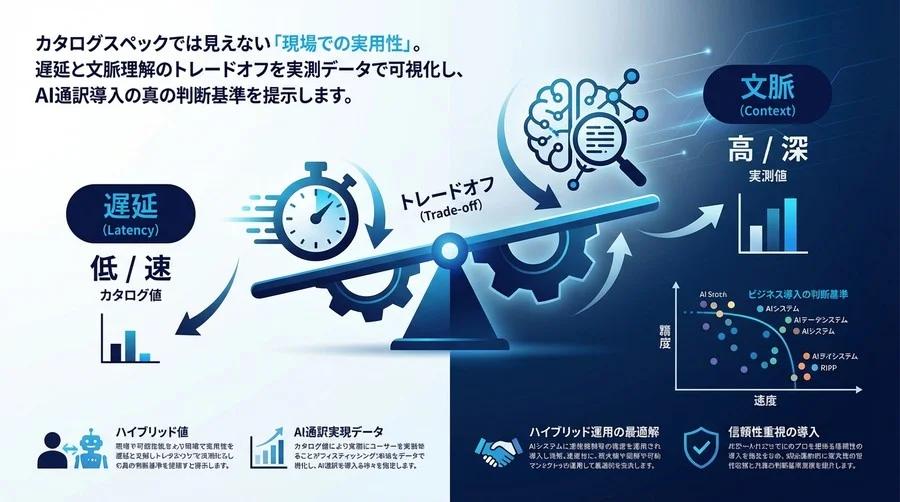 AI同時通訳の「遅延」と「文脈」を実測評価：ビジネス導入の真の判断基準