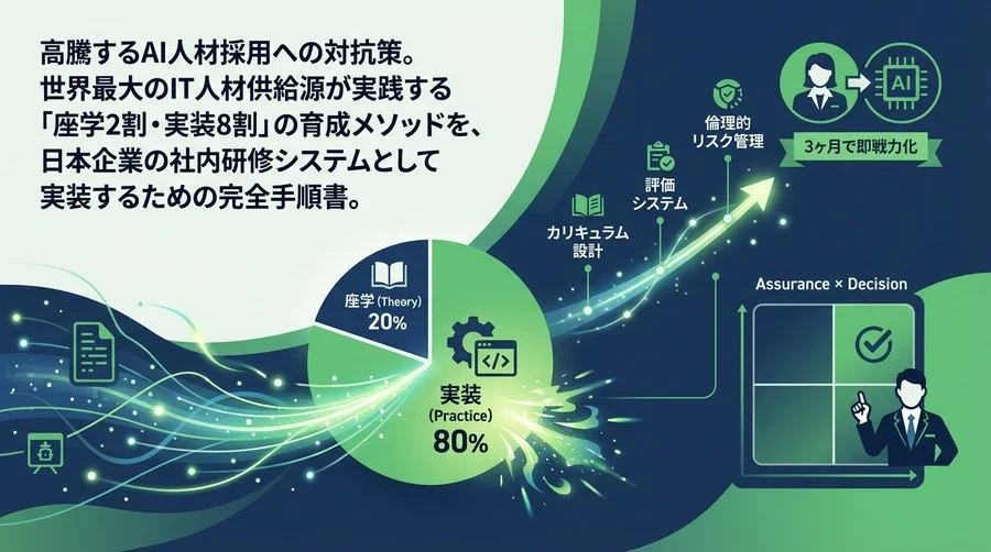 インド式「座学2割・実装8割」のAIリスキリング：社内人材を3ヶ月で即戦力化する運用設計書