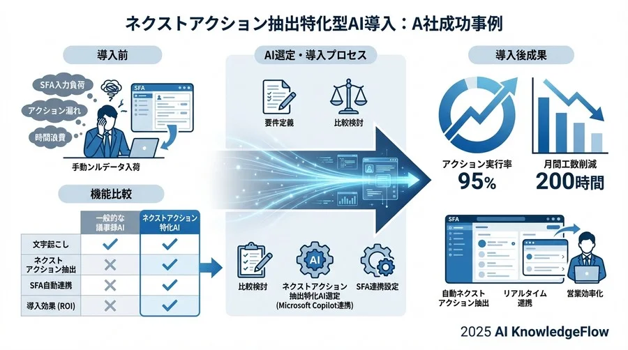 導入効果の検証：月間200時間削減とアクション完了率95%の衝撃 - Section Image 3