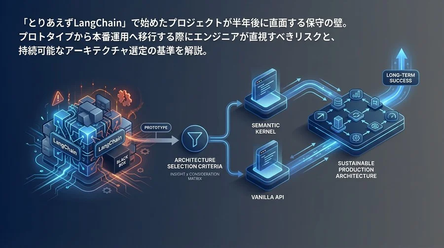 LangChain依存の技術的負債を回避する：AIエージェント本番運用のためのフレームワーク選定とアーキテクチャ設計