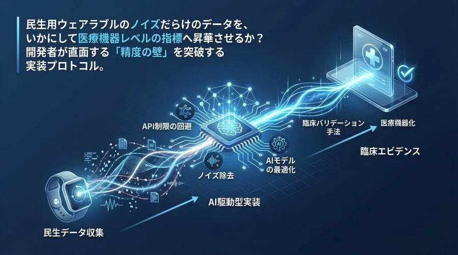 ウェアラブル睡眠解析の医療機器化：民生データを臨床エビデンスへ昇華させる実装プロトコル