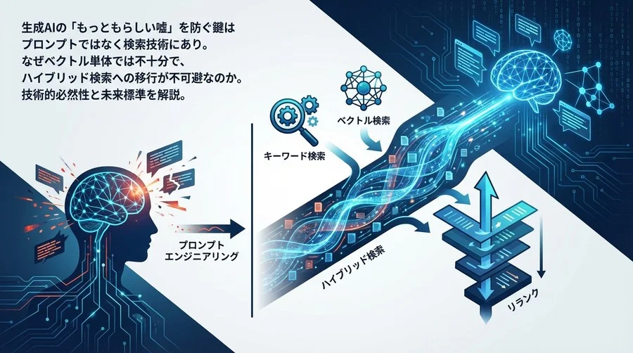 生成AIの嘘を防ぐ鍵は「検索」にあり。ハイブリッド検索とリランクが変えるRAGの未来