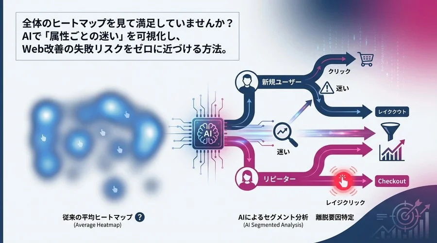 ヒートマップの「平均値」に踊らされていませんか？AIで顧客の迷いを可視化し、Web改善を確実に進める方法