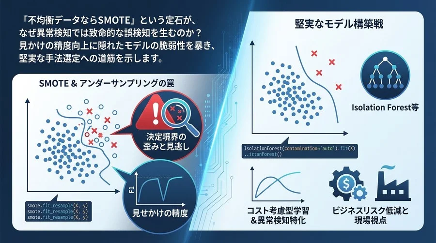 異常検知の罠：SMOTEとアンダーサンプリングが招く「見せかけの精度」とビジネスリスク