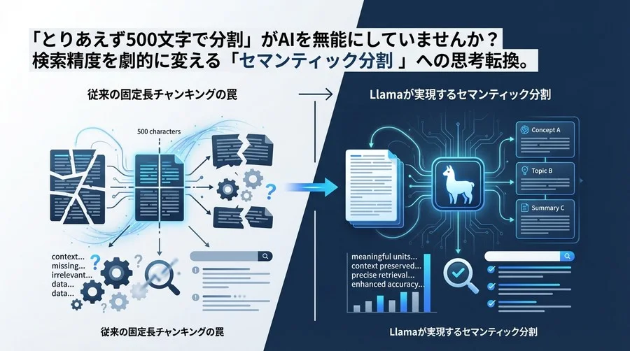 RAG精度は「切り方」で決まる：Llamaが実現するセマンティック分割という戦略