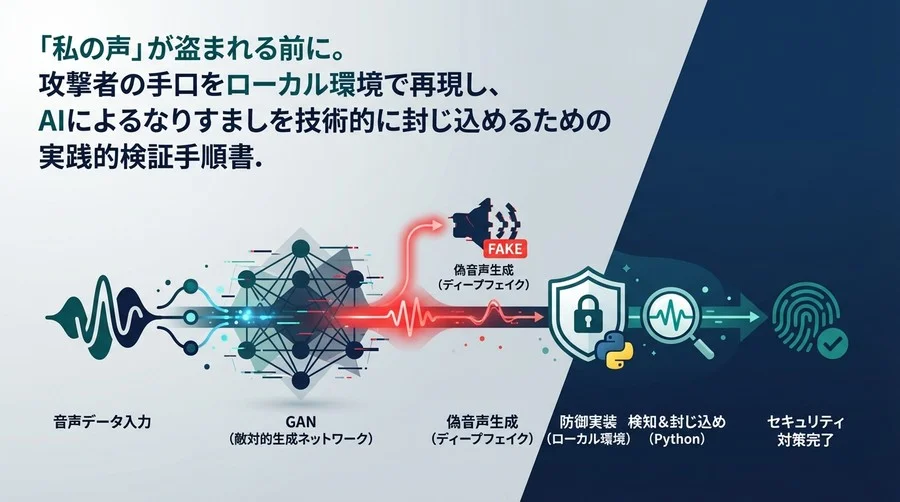 【技術検証】GANによる偽音声生成と防御の実装ガイド：Pythonで作る自社セキュリティ演習環境